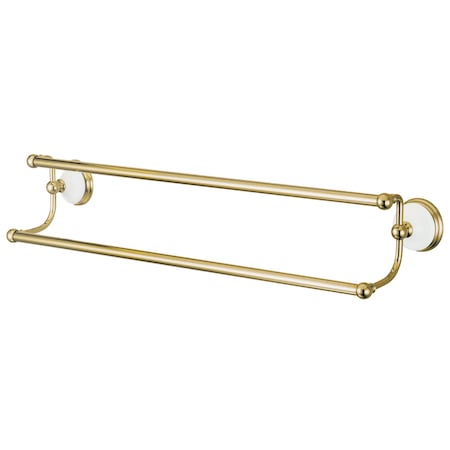 Kingston Brass Victorian 24" Dual Towel Bar, Polished Brass BA1113PB